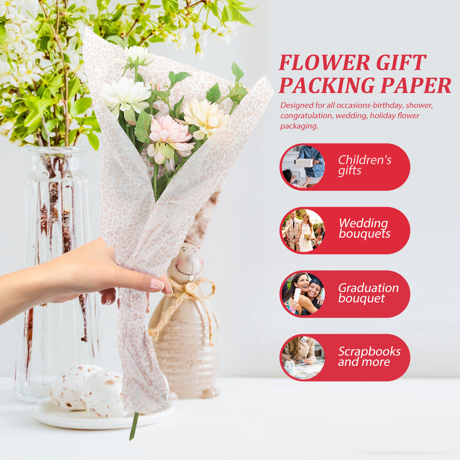 20 Hojas de Papel para Envolve - Flower Supplies reseña y precio
